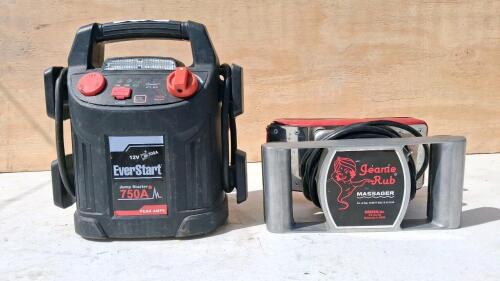 EverStart 750A 12V Jump Starter w/ Air Compressor & USB, Morfam Jeanie Rub Massager