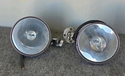 Collins Dynamics FX-12 Vehicle Spotlights, 8" Sealed Beam, 12V 100W, Pair, USA Made, Clamp Mount
