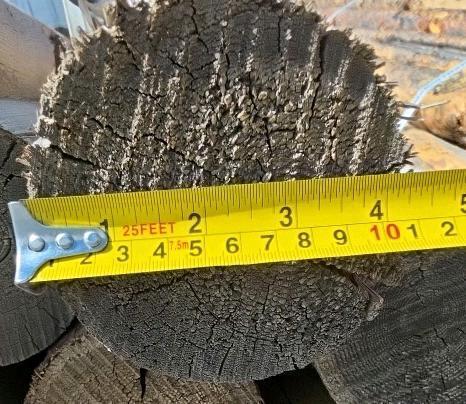 4" x 5' Round Pressure Treated Wood Fence Posts, Bundle of 70, Weathered, Ideal for Fencing - 3