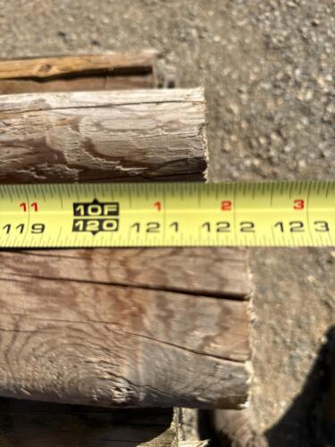 10 ft Treated Round Wooden Fence Posts, 3.25" Diameter, Bundled, Weathered, 100 Qty - 4