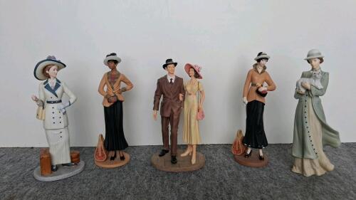 Home Interiors Figurines Set &ndash; Victorian Lady and Family Porcelain Figures, 12 Piece, 8-10" - 2