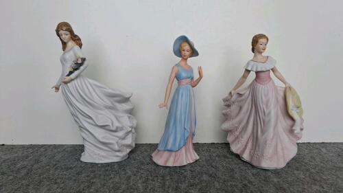 Home Interiors Figurines Set &ndash; Victorian Lady and Family Porcelain Figures, 12 Piece, 8-10" - 3