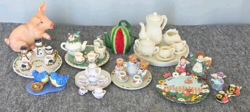 Assorted Lot of 75-110 Collectible Figurines & Mini Tea Sets &ndash; Animals, Characters, Glass/Crystal - 4