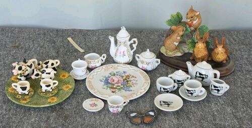 Assorted Lot of 75-110 Collectible Figurines & Mini Tea Sets &ndash; Animals, Characters, Glass/Crystal - 7