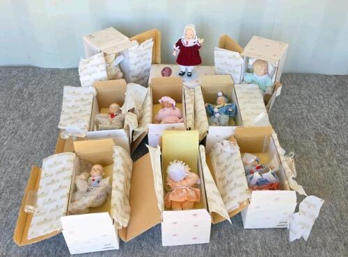 Ashton-Drake Porcelain Baby Dolls Lot - Matthew, Michael, Original Boxes, Outfits, 9 Dolls