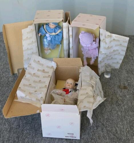 Ashton-Drake Porcelain Baby Dolls Lot - Matthew, Michael, Original Boxes, Outfits, 9 Dolls - 3