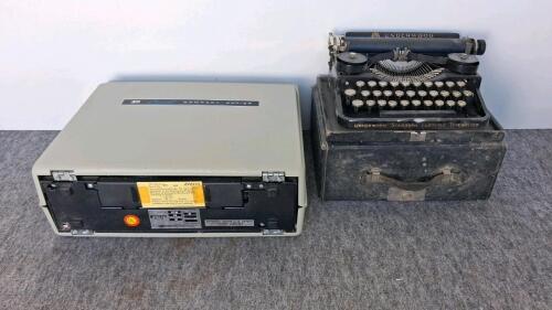 Vintage 3M 117AG Cantrell Compact Copier with Accessories and Underwood Standard Portable Typewriter w/ Case