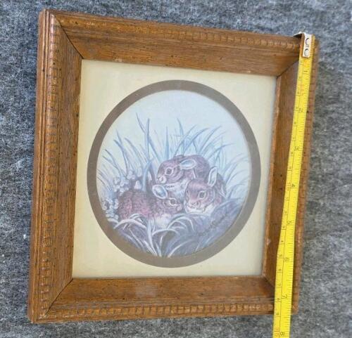 Handcrafted Shell Inlay Storage Chest, 1970s Blue Glass Swag Lamp, 5 Small Framed Country Prints Lot - 12