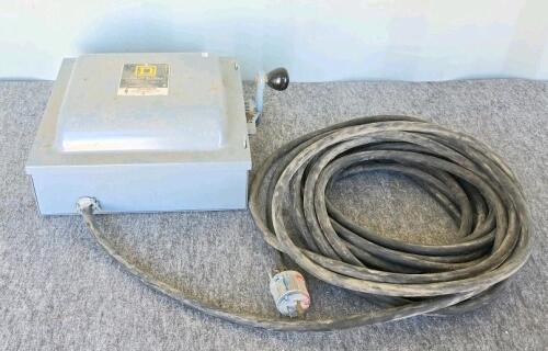 Square D Double Throw 60A 240V Safety Switch, w/Cable, Trash Can Dolly, Push Broom and More - 2