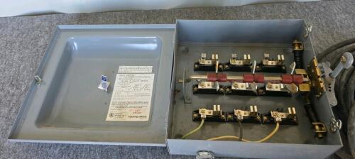 Square D Double Throw 60A 240V Safety Switch, w/Cable, Trash Can Dolly, Push Broom and More - 3