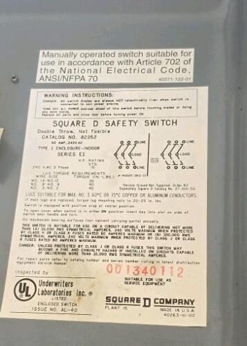 Square D Double Throw 60A 240V Safety Switch, w/Cable, Trash Can Dolly, Push Broom and More - 4