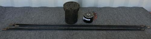 Genteq F48K74A48 1/3 HP 240V Blower Motor, 12" Cast Iron Sewer Cleanout with Lid, 4 Chimney Sweep Cleanout Rods
