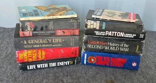 Mixed Military History WWII, WWI, U.S. Marines, Cavalry, Classics 21 Book Lot: Hardcover & Paperback - 2