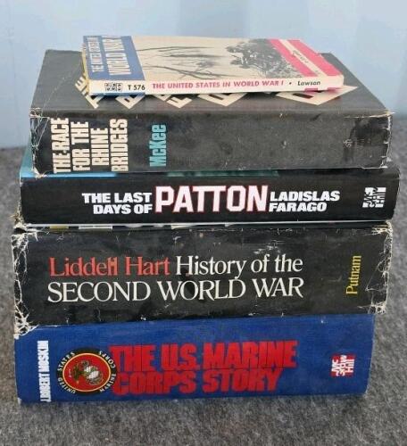 Mixed Military History WWII, WWI, U.S. Marines, Cavalry, Classics 21 Book Lot: Hardcover & Paperback - 6