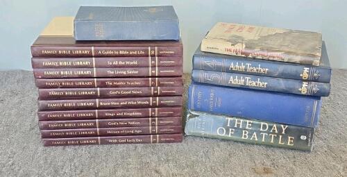 Vintage Book Lot - 16 Titles: Complete Family Bible Library Set, WWII & Christian Volumes, Atkinson