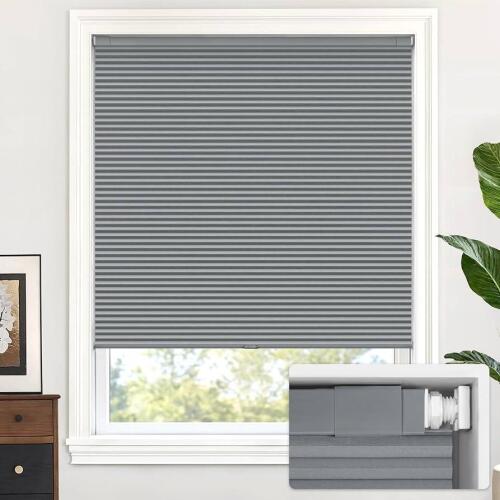 Westminster Clock Company 30" Wall Clock and Gray Blackout Pleated Window Blind - 2