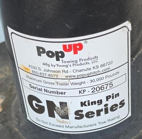 PopUp GN6 Gooseneck to King Pin Adapter, 30,000 lbs Capacity, 4.5" Square Tube, 2" SAE King Pin - 5
