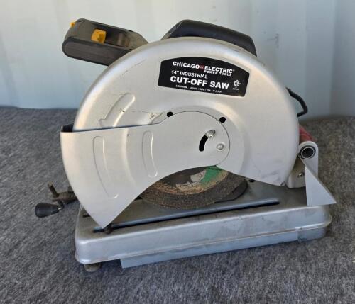 Chicago Electric 14" Industrial Table Cut-Off Saw, 15A, 3,800 RPM, Metal Chop Saw - 4