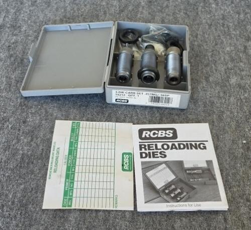 RCBS Carbide 3-Die Set .357 Magnum/.38 Special, Model 18212 with Original Case and Accessory Pack