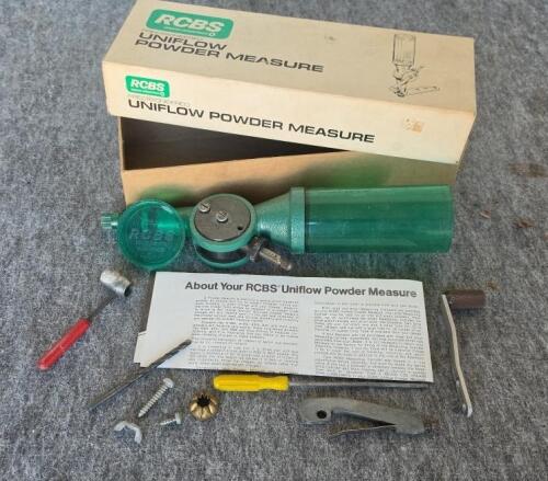RCBS Uniflow Powder Measure, Case Trimmer, Powder Trickler, Lyman Loading Block, Accessories Boxed - 2
