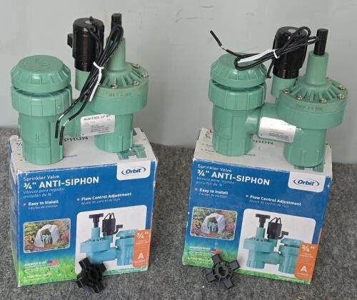 Orbit 57623 3/4" Anti-Siphon & Rain Bird CP075 3/4" In-Line Irrigation Control Valves Bundle - 7