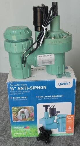 Orbit 57623 3/4" Anti-Siphon & Rain Bird CP075 3/4" In-Line Irrigation Control Valves Bundle - 8