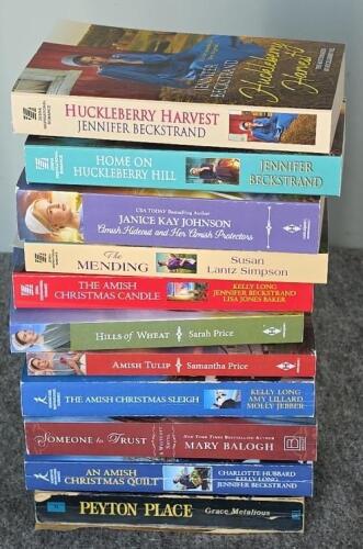 Assorted Paperback Books & Pink Glass Lamp w/ Shade - 5