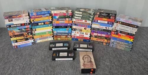 Large Lot of 65 Mixed VHS Tapes &ndash; Family, Comedy, Western, War, Classic Movies & Documentaries