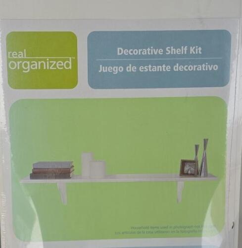 6 Qty Real Organized&trade; Decorative Shelf Kit, MDF, White, Wall Mount, Hardware Included - 2