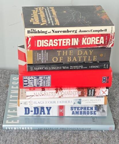 History & Military Book Lot: WWII, Korea, Vietnam, U.S. Army, Photojournalism, ~22 Volumes & Small Table Lamp - 2