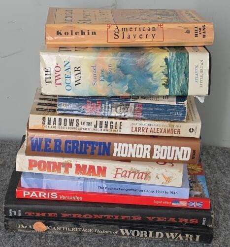 History & Military Book Lot: WWII, Korea, Vietnam, U.S. Army, Photojournalism, ~22 Volumes & Small Table Lamp - 3