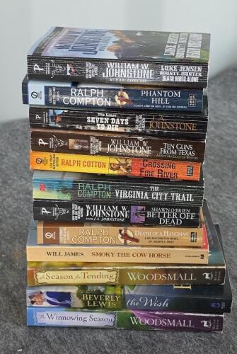 Large Lot ~60 Western & Historical Fiction Paperback Books Johnstone Compton Gear Harrison - 2