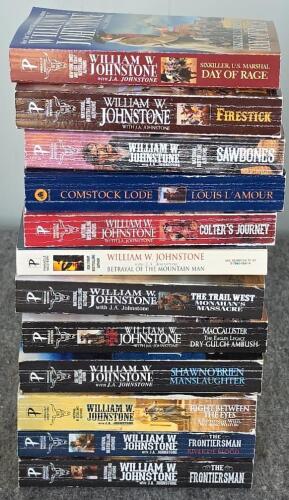Large Lot ~60 Western & Historical Fiction Paperback Books Johnstone Compton Gear Harrison - 7