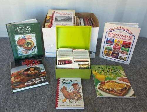 Vintage Cookbook Collection with Betty Crocker Recipe Card Library, 20+ Books, 1970s&ndash;2010s