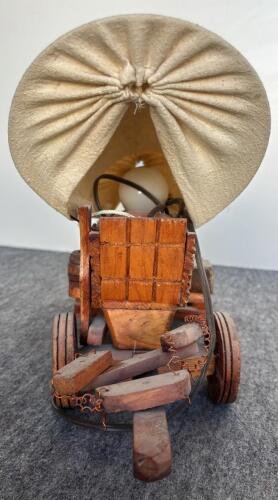 Antique Wooden Butter Churn, Covered Wagon Night Light, Pepsi Crate and 2 'Farmers Market' Crates, Spanish Frigate Ship Model 1780, Wooden Tall Ship Replica - 6