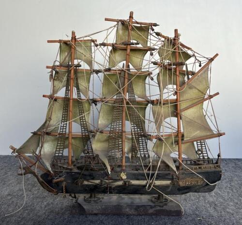 Antique Wooden Butter Churn, Covered Wagon Night Light, Pepsi Crate and 2 'Farmers Market' Crates, Spanish Frigate Ship Model 1780, Wooden Tall Ship Replica - 10
