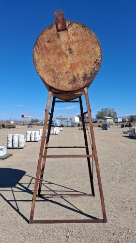 350 Gallon Elevated Steel Water Storage Tank with Stand &ndash; Heavy Duty Outdoor Horizontal Tank - 2