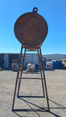 350 Gallon Elevated Steel Water Storage Tank with Stand &ndash; Heavy Duty Outdoor Horizontal Tank - 3