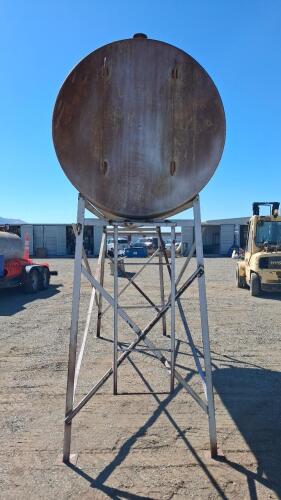1,000 Gallon Steel Elevated Water Tank, Horizontal Cylindrical with Stand - 2