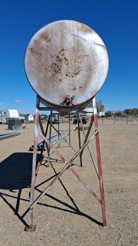1,000 Gallon Steel Elevated Water Tank, Horizontal Cylindrical with Stand - 3