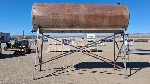 1,000 Gallon Steel Elevated Water Tank, Horizontal Cylindrical with Stand - 4