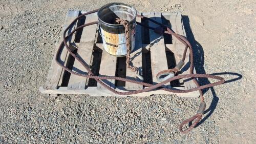 Wire Choker Cable 3/4" with Hooks & 3/8" x 40 ft Grade 70 Steel Chain