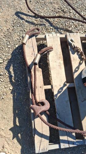Wire Choker Cable 3/4" with Hooks & 3/8" x 40 ft Grade 70 Steel Chain - 2