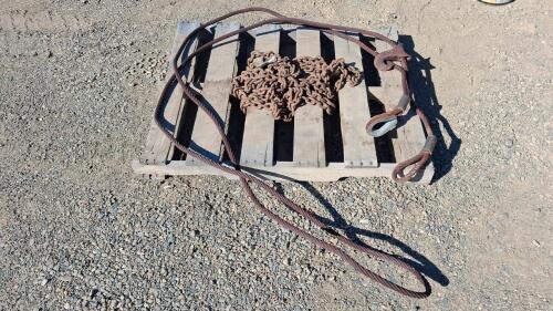 Wire Choker Cable 3/4" with Hooks & 3/8" x 40 ft Grade 70 Steel Chain - 3