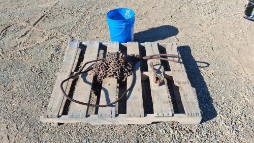 Merril Bros. 1/2-Ton Plate Lifting Clamp, 50 ft. Chain and 7 ft Steel Wire Rope Sling