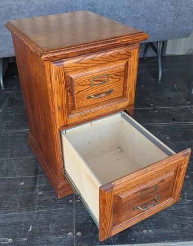 2-Drawer Wooden Filing Cabinet, Oak Finish - 2