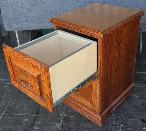 2-Drawer Wooden Filing Cabinet, Oak Finish - 4