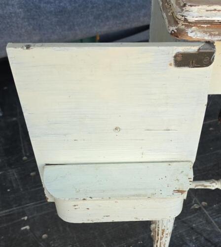 Antique Painted Sewing Machine Cabinet - Ornate Legs, Side Compartments, c.1920s, No Machine - 4
