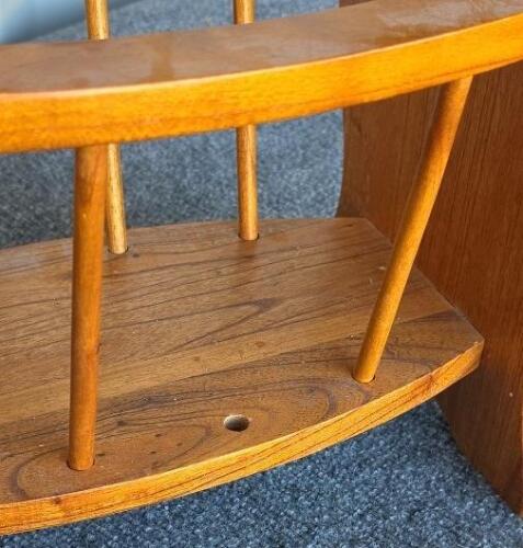 Wooden Side Table with Shelf, Magazine End Table and Vinyl Sliding Window - 3