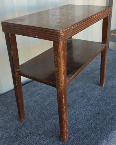 Wooden Side Table with Shelf, Magazine End Table and Vinyl Sliding Window - 6